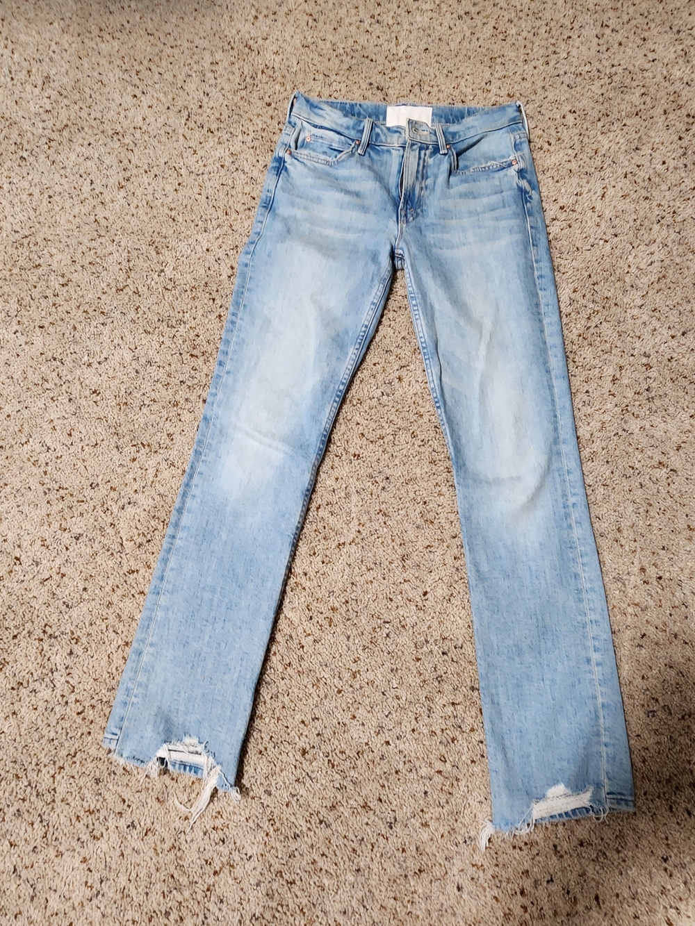 MOTHER Denim The Flirt Fray Jeans I Confess Wash NWOT Size 24